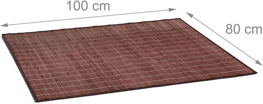 Relaxdays Non-Slip Bath Mats Set Wooden 10020069_450 Brown 100x80cm