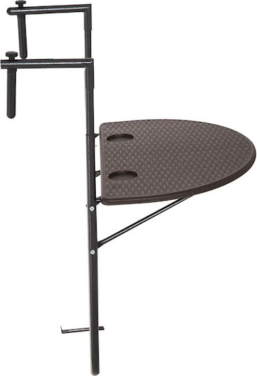 with Rattan Surface and Metal Frame Brown 60x39x73cm