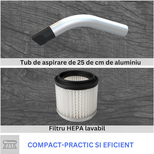 Invincio Aspirator pentru cenușă 600W cu recipient 4lt