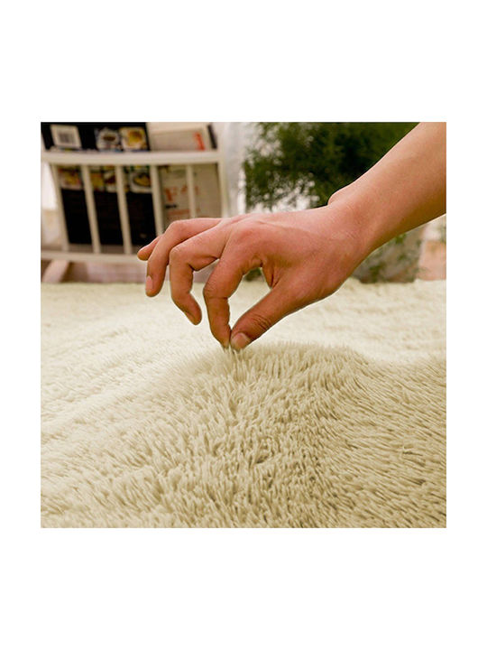 Strado Carpets Anti-slip Rug Round Shaggy Beige