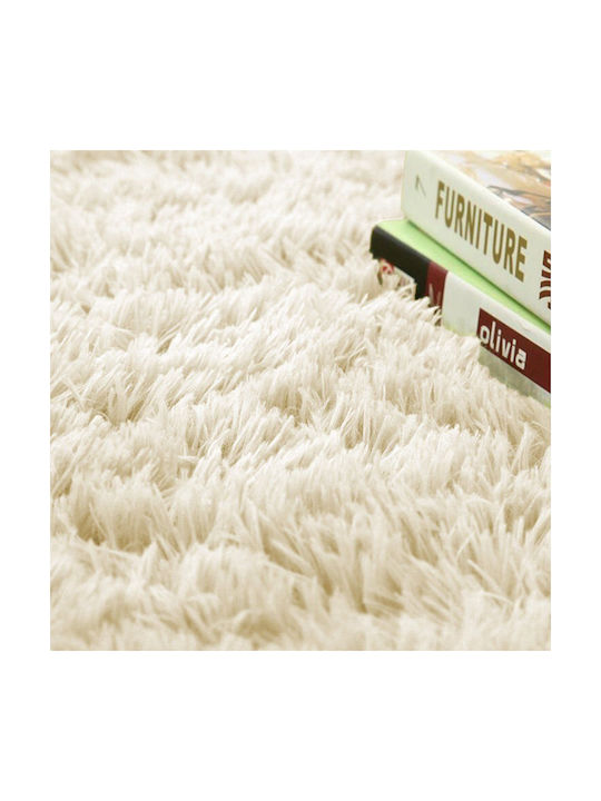 Strado Carpets Anti-slip Rug Round Shaggy Beige