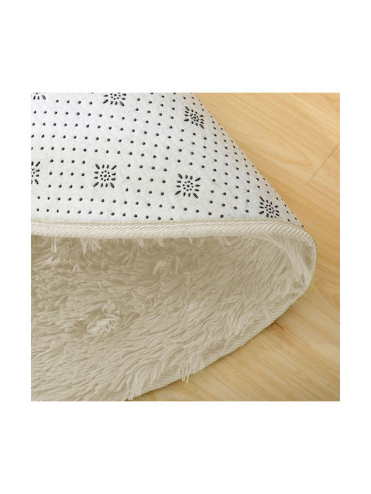 Strado Carpets Anti-slip Rug Round Shaggy Beige