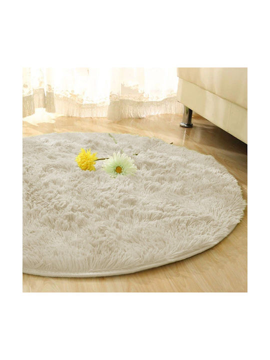 Strado Carpets Anti-slip Rug Round Shaggy Beige