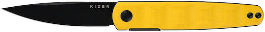 Kizer Bamboo Pocket Knife with Locking Mechanism Yellow