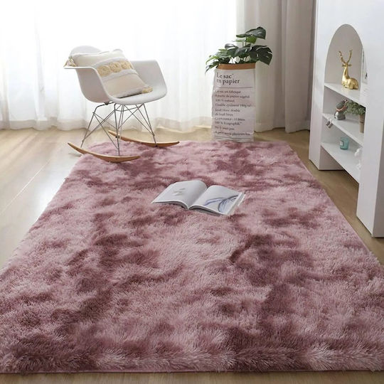 Strado Carpets Teppich Rechteckig Zottelig Synthetisch,Polyester/Cotton/Leather Purple
