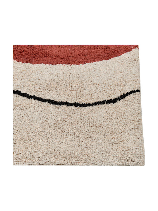 Beliani Rug Rectangular Cotton Beige And Red