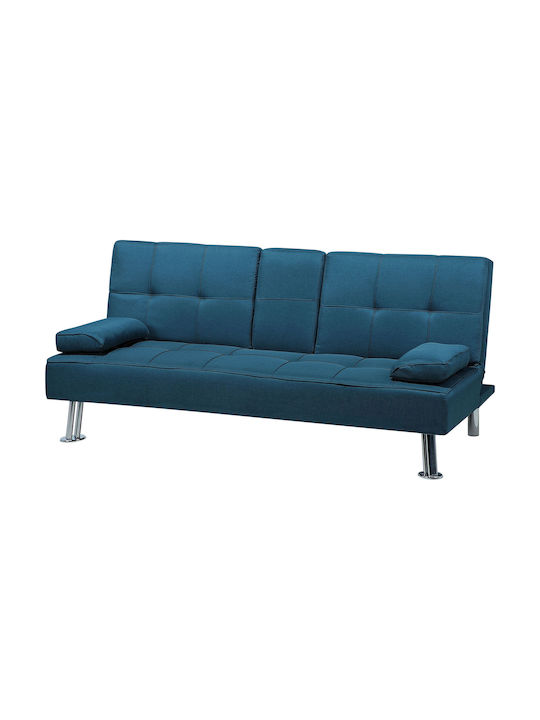 Three-Seater Couch Bed Navy Blue 168x51x77cm