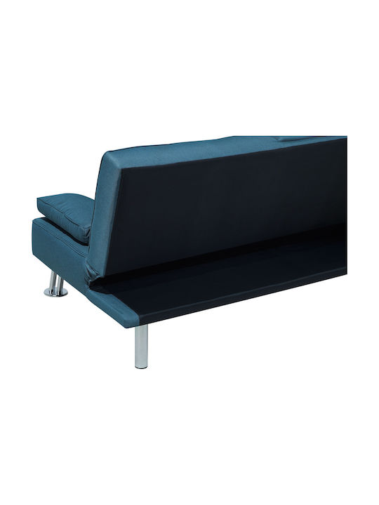 Three-Seater Couch Bed Navy Blue 168x51x77cm