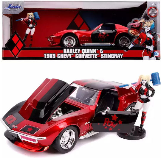 1969 Chevy Corvette Harley Quinn Метален Автомобил Мащаб 1:24