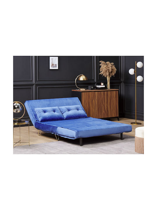 Двуместен Диван Кадифе Морско синьо 130x78x81см.