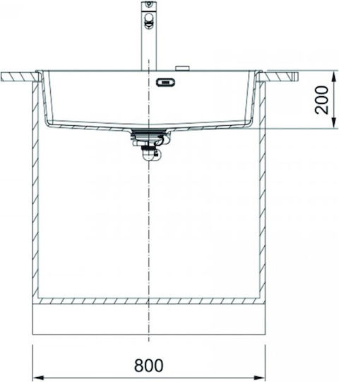 Franke Centro 2.0 CNG 610/210-73 Ένθετος από Συνθετικό Γρανίτη Μ78xΠ50cm