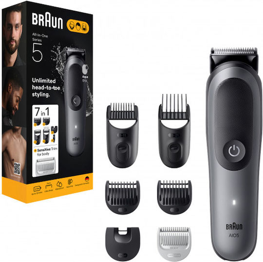 Braun Reîncărcabilă Mașină de Tuns Gri AIO5520