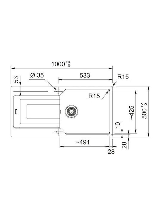 Franke Urban Ubg 611-100 Gsc 1140719552 Drop-In Мивка от Синтетичен Гранит Ш100xД50см Сив