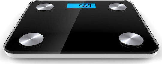 Platinet Smart Body Scale Smart Badezimmerwaage mit Körperfettmessung & Bluetooth in Schwarz Farbe