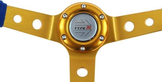 MTuning Suet Car Steering Wheel with 35cm Diameter Blue