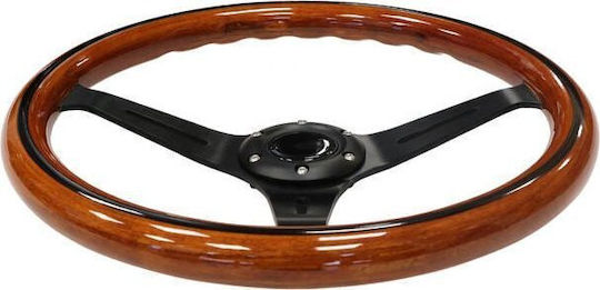 MTuning Τιμόνι Αυτοκινήτου Ξύλινο με Διάμετρο 38cm Μαύρο