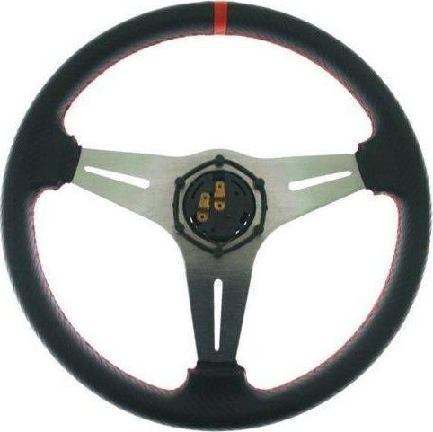MTuning Aluminium Car Steering Wheel with 35cm Diameter Red