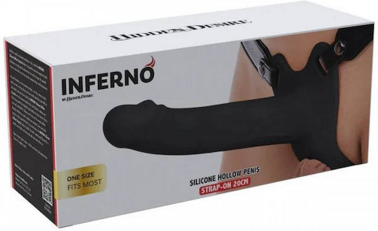 Zoni Strap On Black Hollow Silicone Dildo Hidden Desire Inferno Hollow Penis Strap On Black 20cm