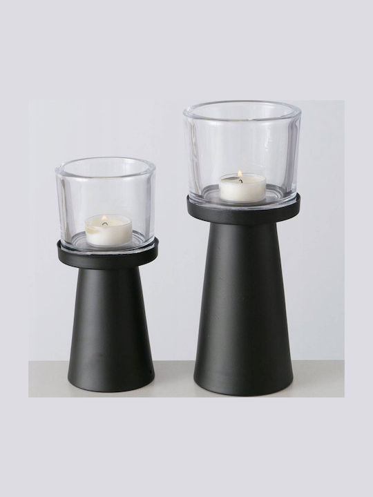 Boltze Σετ Κηροπήγια σε Μαύρο Χρώμα 2τμχ