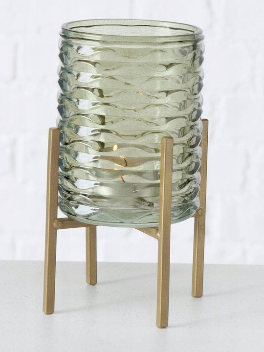 Boltze Candle Holder suitable for Tealights Glass in Green Color 8x8x8cm 1pcs