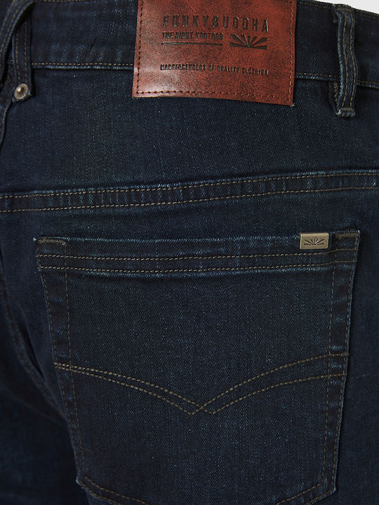 Ανδρικό Παντελόνι Τζιν Ελαστικό Slim Tapered Fit Μπλε