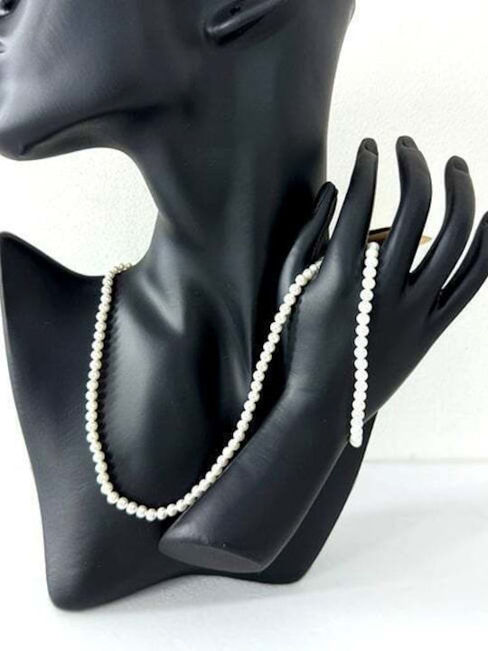 Velve Set with Necklace & Bracelet with Pearls
