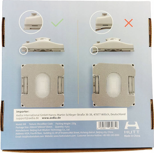 Hutt Cleaning Pad Model W8 4 Pcs Grey