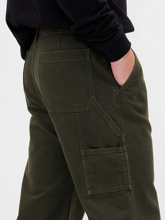'90s Trousers in Loose Fit Black Moss