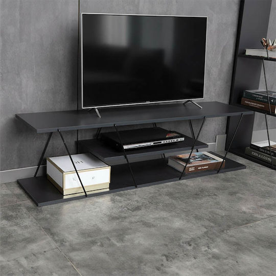 Шкаф за телевизор Дървен Tars Anthracite-Black Д120xШ30xВ33см