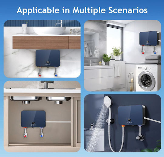 Wall Mounted Electric Single-Phase Instant Water Heater for Bathroom / Kitchen 6kW
