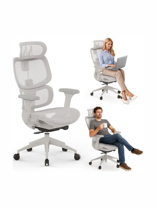 Nobu Office Chair with Fixed Arms Light Gray SENSE7