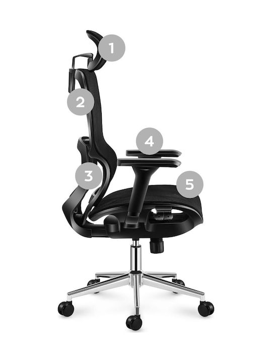 Stuhl Büro mit Neigung und Verstellbaren Armen Expert Black Mark Adler