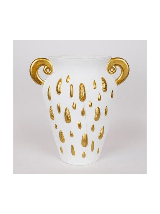 Decorative Vase White 33.5x15.2x37.5cm