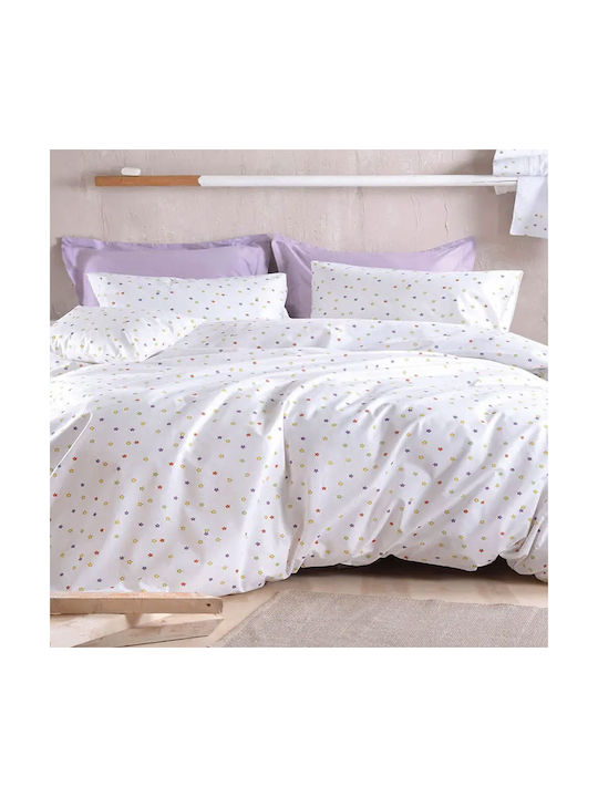 Rythmos Blaze Pillowcase Set with Envelope Cover White 50x70cm.