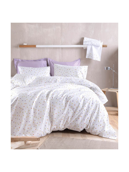 Rythmos Blaze Pillowcase Set with Envelope Cover White 50x70cm.