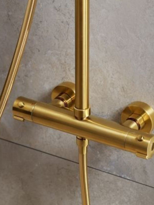 KFA Duschsäule mit Armatur Gold