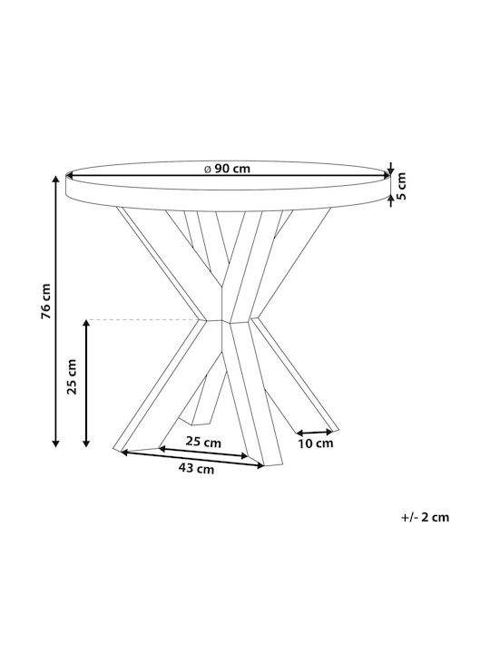 Τραπέζι για Μικρούς Εξωτερικούς Χώρους Grey 90x90x76εκ.