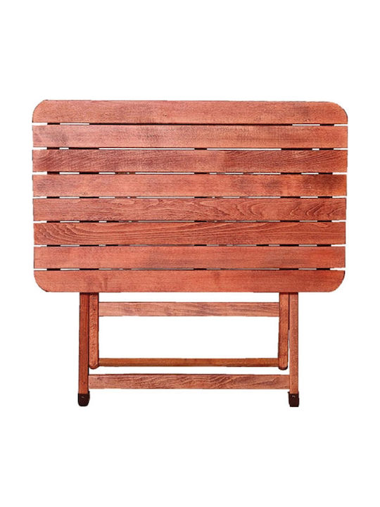 Outdoor Dinner Foldable Wood Table Walnut 100x60x74cm