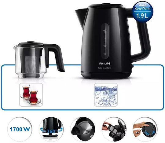 Philips Daily Collection Βραστήρας 1.7lt 1700W Μαύρος