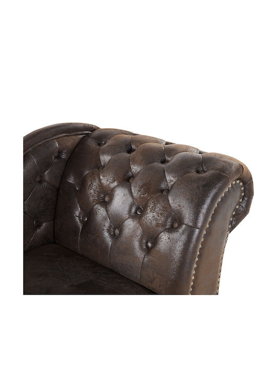 Beliani Sezlong In Eco-friendly Leather Right Nimes Brown