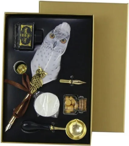 Set Papetărie Bufniță Vintage Auriu În Cutie Auriu 7 Bucăți Auriu