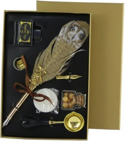 Set Papetărie Bufniță Vintage Auriu În Cutie Auriu 7 Bucăți Auriu