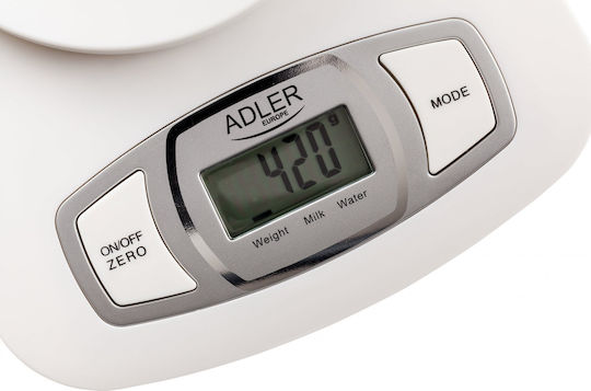 Adler Ψηφιακή Ζυγαριά Κουζίνας με Κάδο έως 5kg Λευκή
