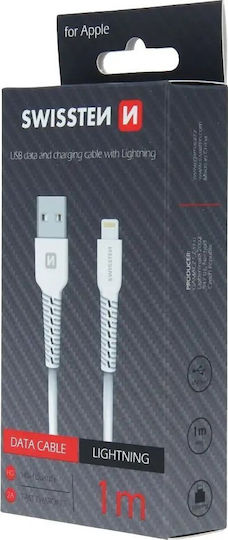 Swissten USB to Lightning Cable Λευκό 1m (71505541)