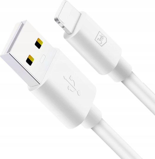3MK Hyper USB-A to Lightning Cable 12W Λευκό 1.2m
