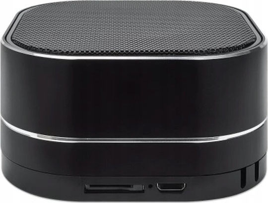 Manhattan Metallic Ηχείο Bluetooth 3W με Ραδιόφωνο και Διάρκεια Μπαταρίας έως 6 ώρες Μαύρο