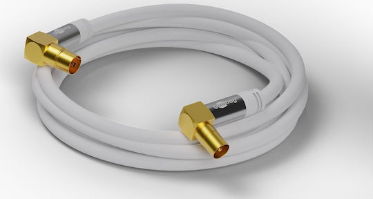 Goobay Antenna Cable Coax male - Coax female White 5m (70422) 1pcs