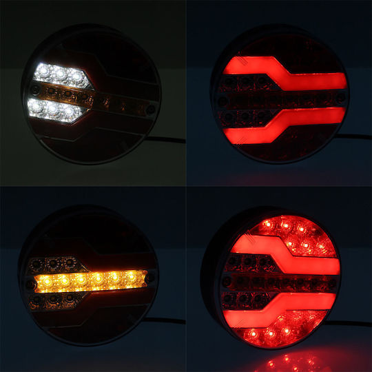 Rear LED Tail Light Turn Signal Brake Reverse Car Truck Trailer 12-24v 14x5cm IP67 W17569-4 X-wheat