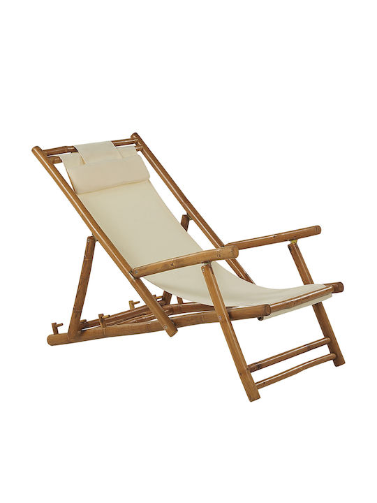 Deckchairs Bamboo with Brown Fabric 60x101x90cm