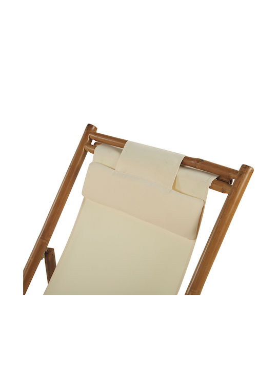 Deckchairs Bamboo with Brown Fabric 60x101x90cm